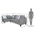 Adorn India Bryson L Shape 6 Seater Sofa Set Digitel Print (Left Hand Side) (Grey) (3 Year Warranty)