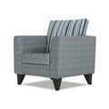 Adorn India Lawson Stripes 1 Seater Sofa (Grey)