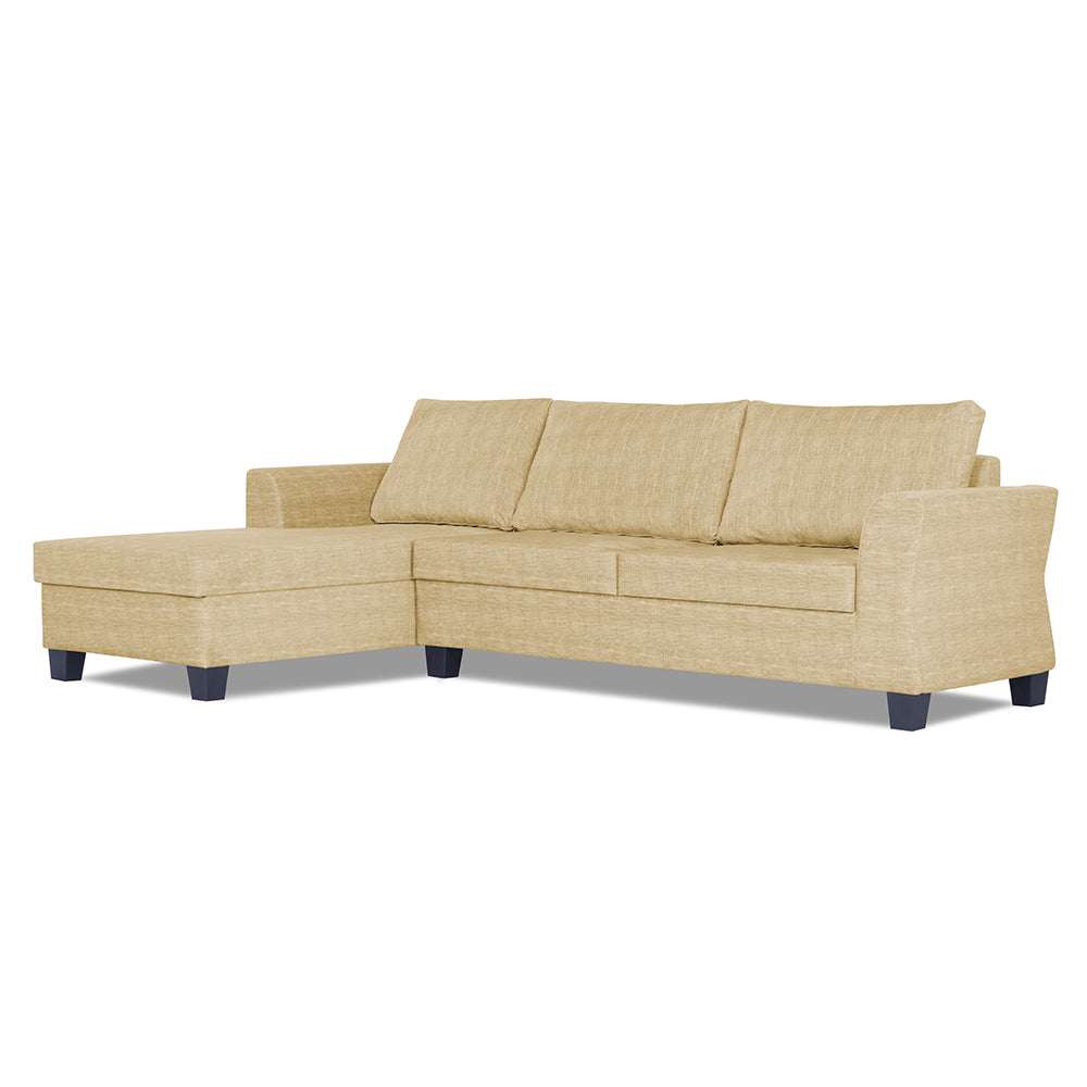 Adorn India Alexia Plus Decent L Shape 6 Seater Sofa Set (Left Hand Side) (Beige)