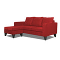 Adorn India Chandler L Shape 4 Seater Sofa Set Plain (Red)