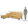 Adorn India Chandler Plain L Shape 5 Seater Sofa Set LHS (Beige) (3 Year Warranty)