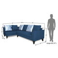Adorn India Bryson L Shape 6 Seater Sofa Set Digitel Print (Left Hand Side) (Blue) (3 Year Warranty)