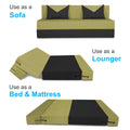 Adorn India Easy Boom 4 Seater Sofa Cum Bed 6 x 6 (Green & Black) (1 Year Warranty)