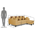 Adorn India Denver L Shape 5 Seater Sofa Set RHS (Beige) (3 Year Warranty)