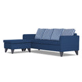 Adorn India Abington Stripes L Shape 5 Seater Sofa Set LHS (Blue) (3 Year Warranty)