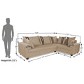 Adorn India Winston L Shape 6 Seater Sofa Set (Right Side) (Beige)