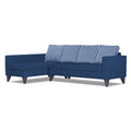 Adorn India Beetle Plus Stripes L Shape 6 Seater Sofa Set (Left Hand Side) (Blue) (3 Year Warranty)