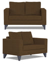 Adorn India Hallton Plain 3+2 5 Seater Sofa Set (Brown)