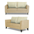 Adorn India Lawson Stripes 3+2+1 6 Seater Sofa Set with Centre Table (Beige)
