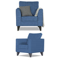 Adorn India Enzo Decent 3+1+1 5 Seater Sofa Set with Centre Table (Blue)