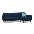 Adorn India Damian L Shape 6 Seater Sofa Set RHS (Blue) (3 Year Warranty)