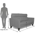 Adorn India Cardello 3 Seater Sofa (Grey) (3 Year Warranty)