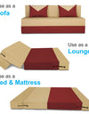 Adorn India Easy Boom 3 Seater Sofa Cum Bed 5 x 6 (Maroon & Beige)