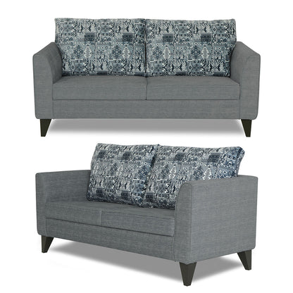 Adorn India Sheldon Crafty 3+2+1 6 Seater Sofa Set with Centre Table (Grey)