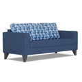 Adorn India Straight line Plus Bricks 3 Seater Sofa (Blue) (3 Year Warranty)
