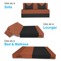Adorn India Easy Boom 2 Seater Sofa Cum Bed 4 x 6 (Rust & Black) (1 Year Warranty)