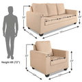 Wood Russell 3-1-1 5 Seater Sofa Set (Beige)