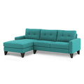Adorn India Midas L Shape 6 Seater Sofa Set Left Hand Side (Aqua Blue) (3 Year Warranty)