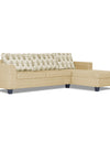 Adorn India Alexia Plus L Shape 5 Seater Sofa Set Leaf (Right Hand Side) (Beige)