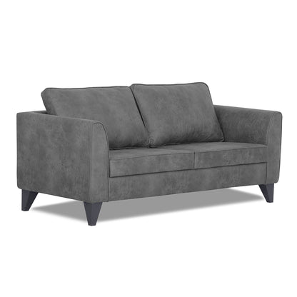 Adorn India Enzo Decent Premium Leatherette Suede 3 Seater Sofa (Grey)