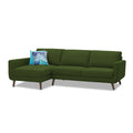 Adorn India Damian L Shape 6 Seater Sofa Set LHS (Green) (3 Year Warranty)