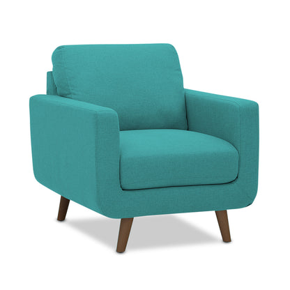 Adorn India Damian 3+1+1 5 Seater Sofa Set (Aqua Blue)