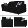 Adorn India Monteno Six Seater 3+2+1 Sofa Set (Black) (3 Year Warranty)