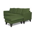 Adorn India Chandler Plain L Shape 5 Seater Sofa Set RHS (Green) (3 Year Warranty)