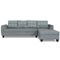 Raiden Damask L Shape 6 Seater Sofa Set with Center Table (Right Hand Side) (Grey)