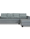 Adorn India Raiden Damask L Shape 6 Seater Sofa Set with Center Table (Right Hand Side) (Grey)