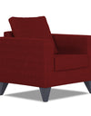 Adorn India Hallton Plain 1 Seater Sofa Set (Maroon)