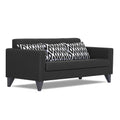 Adorn India Bladen Leatherette 3 Seater Sofa (Black)