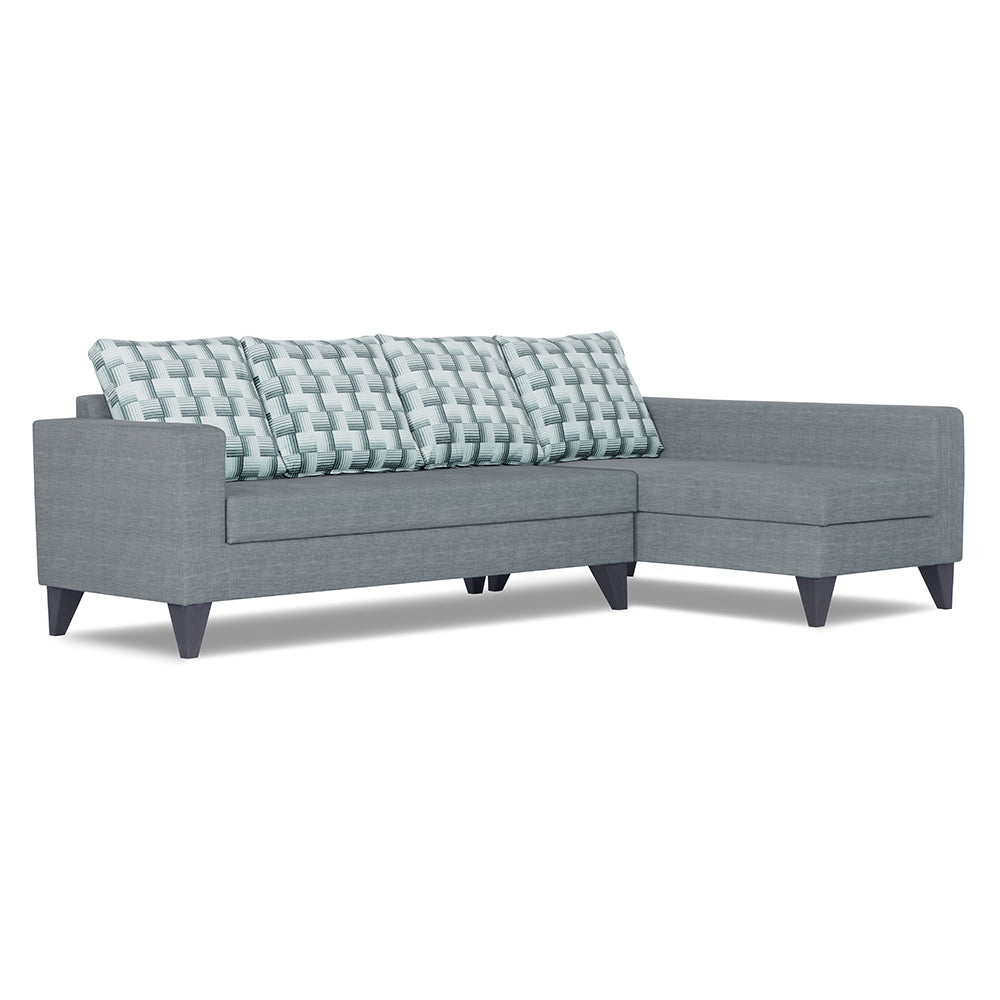 Adorn India Beetle Plus Bricks L Shape 6 Seater Sofa Set (Right Hand Side) (Grey)