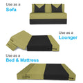 Adorn India Easy Boom 2 Seater Sofa Cum Bed 4 x 6 (Green & Black) (1 Year Warranty)