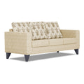 Adorn India Straight line Plus Leaf 3 Seater Sofa (Beige) (3 Year Warranty)
