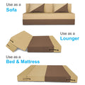 Adorn India Foam Easy Desmond 4 Seater Sofa Cum Bed 6 X 6 (Brown & Beige) (1 Year Warranty)