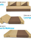 Adorn India Easy Desmond 3 Seater Sofa Cum Bed 6 x 6 (Brown & Beige)