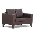 Adorn India Straight line Plus Leatherette 2 Seater Sofa (Brown) (3 Year Warranty)