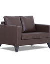 Adorn India Straight line Plus Leatherette 2 Seater Sofa (Brown)