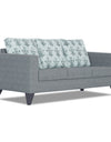 Adorn India Straight line Plus Leaf 3 Seater Sofa (Grey)