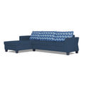 Adorn India Valencia Plus Bricks L Shape 6 Seater Sofa Set (Left Hand Side) (Blue)