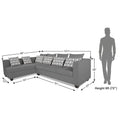 Adorn India Poland L Shape 6 Seater Sofa Set (Left Side) (Grey)