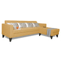 Adorn India Bladen L Shape 5 Seater Sofa Set Floral Print (Right Hand Side) (Beige)