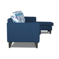 Adorn India Hallton L Shape 4 Seater Sofa Set Digital Print (Blue)(3 Year Warranty)