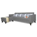 Adorn India Bladen L Shape 5 Seater Sofa Set Floral Print (Left Hand Side) (Grey)