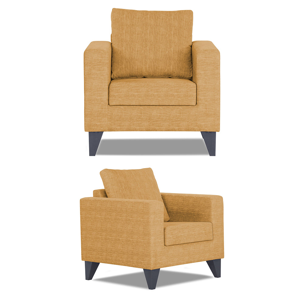 Adorn India Hallton Plain 3-1-1 Five Seater Sofa Set (Beige)