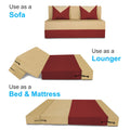 Adorn India Easy Boom 2 Seater Sofa Cum Bed 4 x 6 (Maroon & Beige) (1 Year Warranty)
