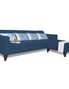 Adorn India Bladen L Shape 5 Seater Sofa Set Floral Print (Right Hand Side) (Blue)