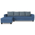 Raiden Bricks Premium L Shape 6 Seater Sofa Set with Center Table (Left Hand Side) (Blue)