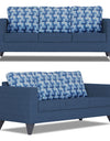 Adorn India Straight line Plus Bricks 3+1+1 5 Seater Sofa Set (Blue)
